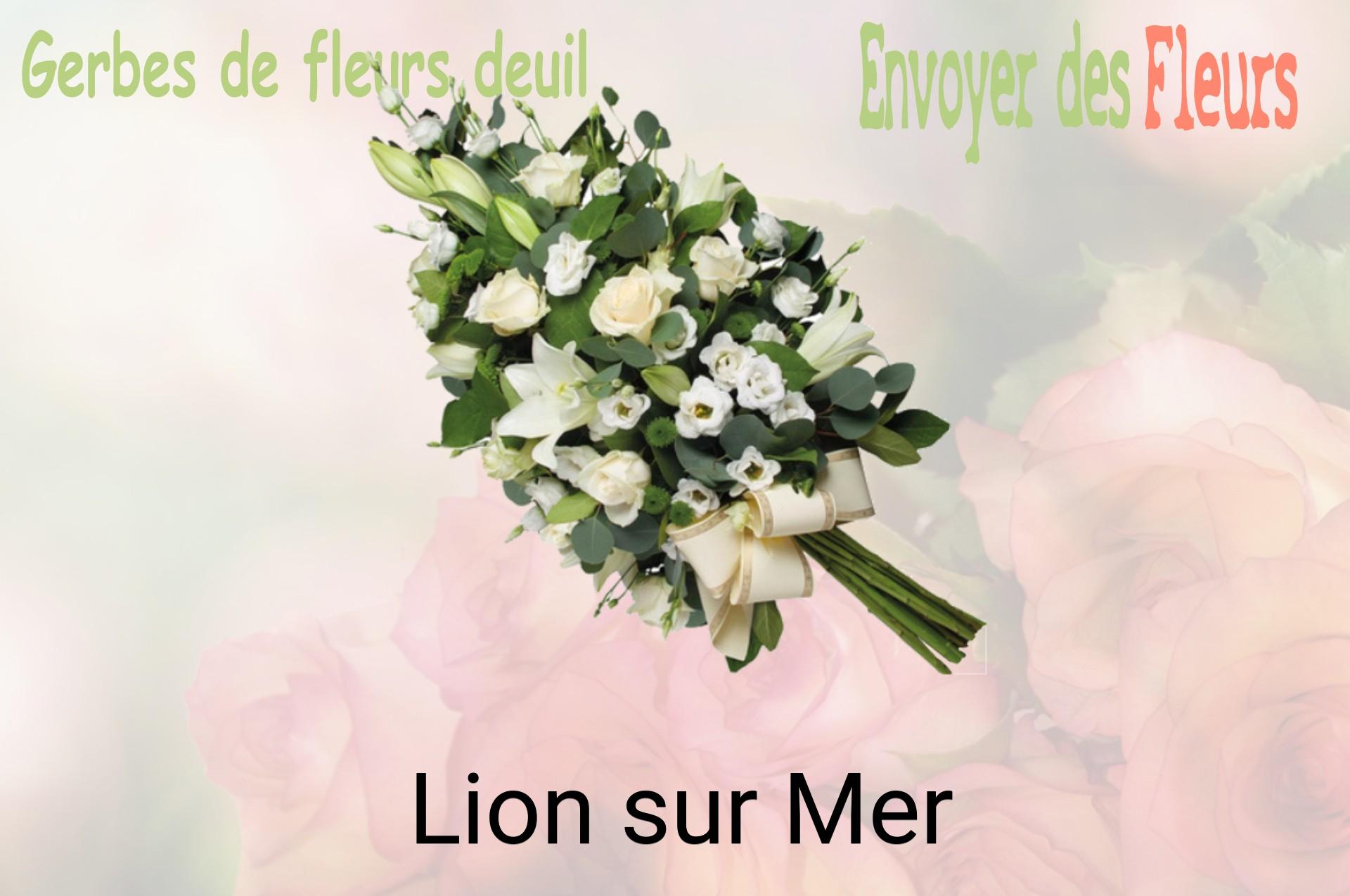 Gerbe de fleurs de deuil livrée à Lion-sur-Mer